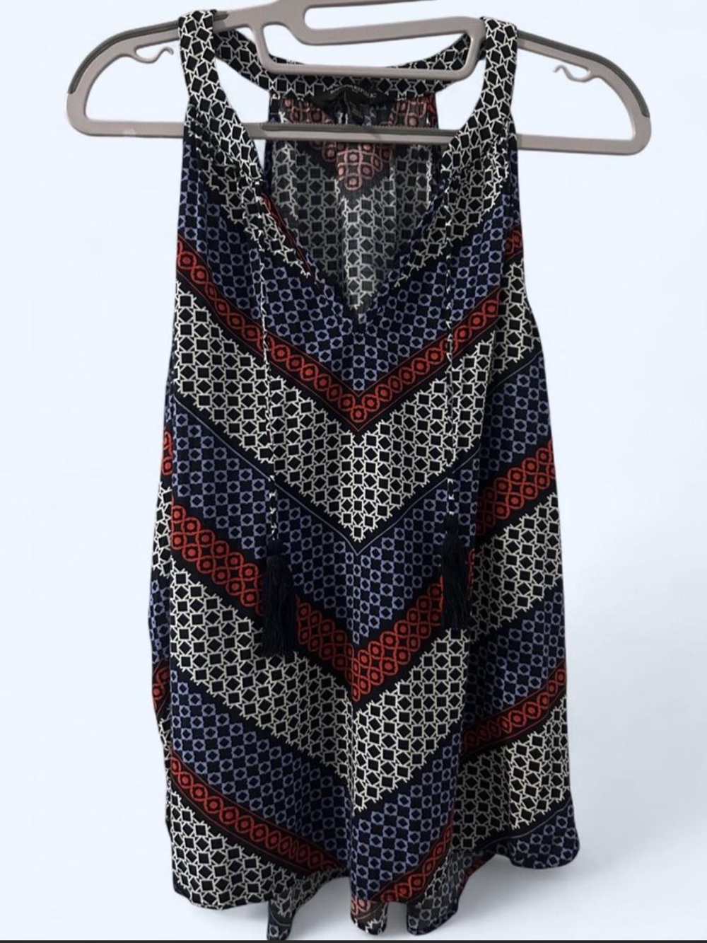 Banana Republic Navy, Red & Cream Patterned Sleeveless Camisole